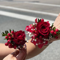 Red Tango Corsage and Boutonniere Set