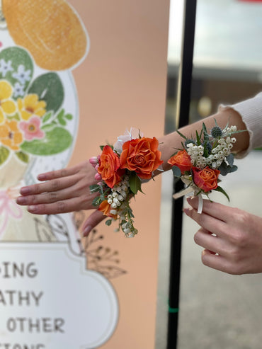 Orange Tango Corsage & Boutonniere Set