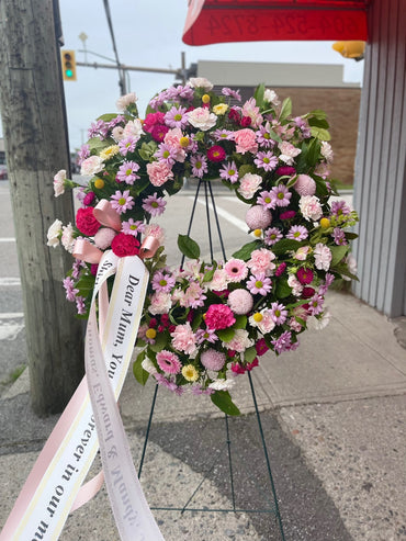 Pink Round Wreath