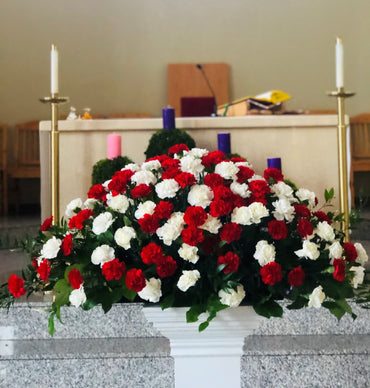 Red And White Casket