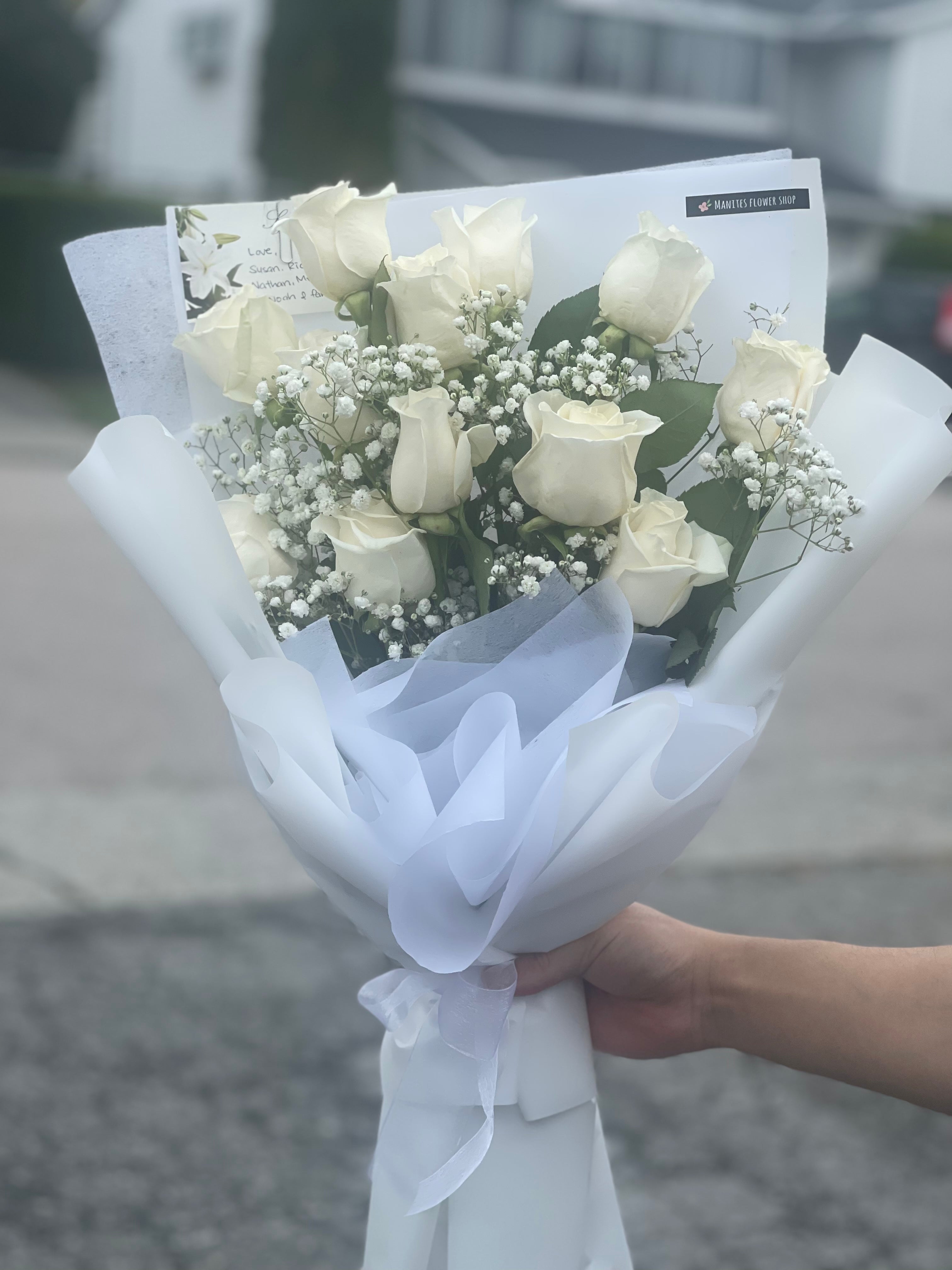 Dozen White Roses