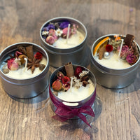 Floral Candle in Tin