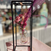 Dry Flower in Hanging Glass Stand