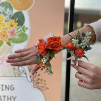Orange Tango Corsage & Boutonniere Set