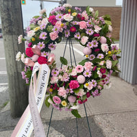 Pink Round Wreath