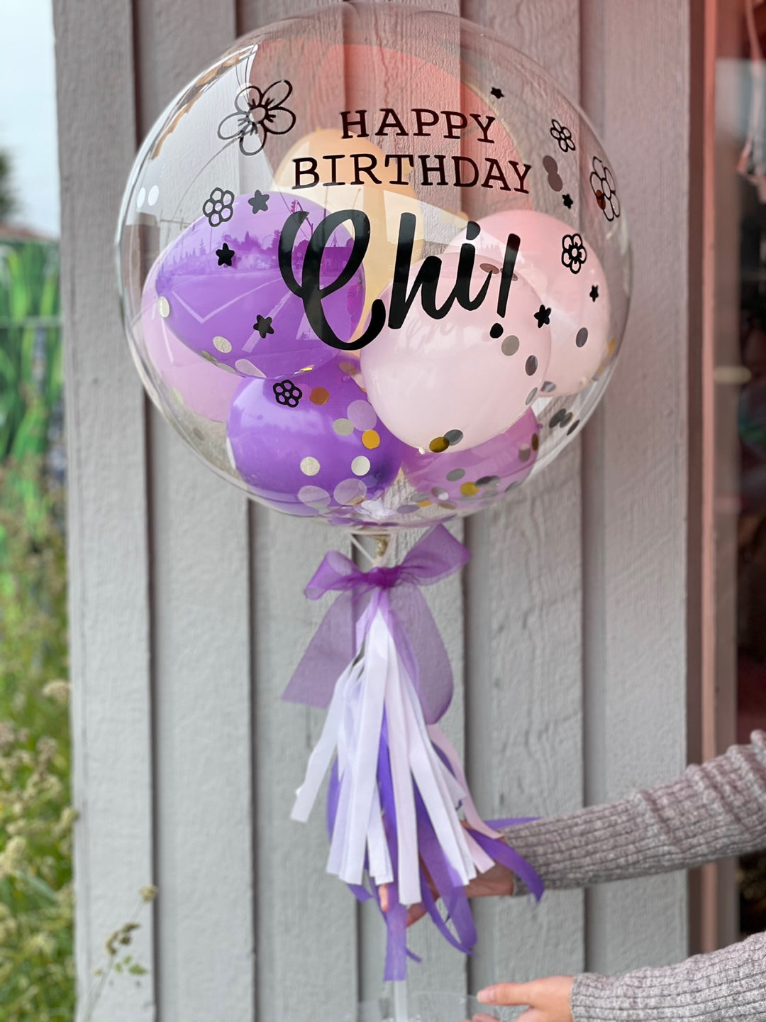 Purple & White Bubble Balloon